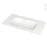 #Plan vasque NEMA <br />Résine blanche brillante, Pour salle de bains, L100,5 x P50,6 cm 