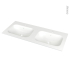#Plan vasque NEMA <br />Résine blanche brillante, Pour salle de bains, L120,5 x P50,6 cm 