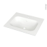 #Plan vasque NEMA <br />Résine blanche brillante, Pour salle de bains, L60,5 x P50,6 cm 