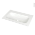 #Plan vasque NEMA <br />Résine blanche brillante, Pour salle de bains, L80,5 x P50,6 cm 