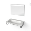 Pack salle de bains PMR - Plan vasque en résine NEMA - Miroir - L80.5 x P50,6 cm