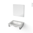 #Pack salle de bains PMR Plan vasque en résine NEMA <br />Miroir lumineux, L60.5 x P50,6 cm 