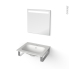#Pack salle de bains PMR Plan vasque en résine NEMA <br />Miroir, L60.5 x P50,6 cm 