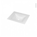 Plan vasque - VALA - Verre blanc - Pour salle de bains - L60,5 x P50,5 cm