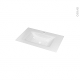 Plan vasque - VALA - Verre blanc - Pour salle de bains - L80,5 x P50,5 cm