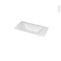 Plan vasque - VALA - Verre blanc - Pour salle de bains - L80,5 x P40,5 cm