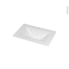 #Plan vasque - VALA - Verre blanc - Pour salle de bains - L60,5 x P40,5 cm