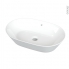 #Vasque salle de bains VELLYS <br />A poser, Céramique blanche brillante, Ovale 