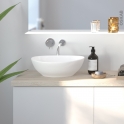 Vasque salle de bains - OVALIS - A poser - Céramique blanche brillante - Ovale