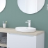 #Vasque salle de bains MYRIO <br />Semi-encastrée, Céramique blanche brillante, Ronde 