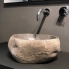 #Vasque salle de bains PISTIA <br />A poser, Pierre de rivière, Forme variable, Diamètre 30cm 