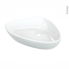 #Vasque salle de bains WAL <br />A poser, Céramique blanche, Oblongue 
