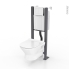 #Pack WC suspendu - Bâti universel compact plus WIRQUIN - Cuvette IDAO - Sans bride - Plaque blanche