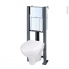 #Pack WC suspendu - Bâti universel Compact plus WIRQUIN - Cuvette MURA - Plaque blanche